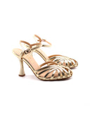 Sandalo cage laminato con tacco donna