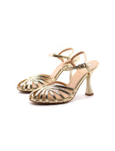 Sandalo cage laminato con tacco donna