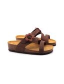 Sandalo da donna in pelle con fibbia