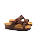 Sandalo da donna in pelle con fibbia