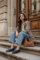Mocassino penny loafer elegante donna