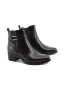 Stivaletto nero con tacco e zip donna