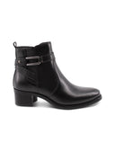 Stivaletto nero con tacco e zip donna