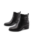 Stivaletto nero con tacco e zip donna