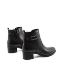 Stivaletto nero con tacco e zip donna