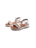 Sandalo da bimba in pelle con catena
