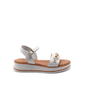 Sandalo da bimba in pelle con catena
