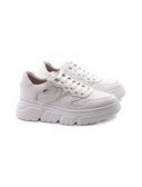 Sneaker bianca in vera pelle da donna