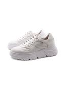 Sneaker bianca in vera pelle da donna