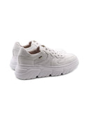 Sneaker bianca in vera pelle da donna