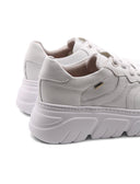 Sneaker bianca in vera pelle da donna