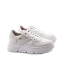Sneaker bianca in vera pelle da donna