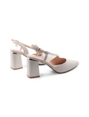 Décolleté slingback con tacco a blocco