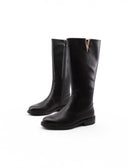 Riding boots nero con V dorata da donna