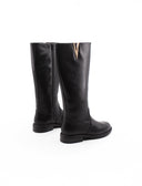 Riding boots nero con V dorata da donna