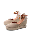 Espadrillas scamosciata con zeppa donna