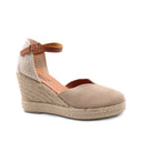 Espadrillas scamosciata con zeppa donna
