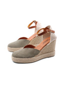 Espadrillas scamosciata con zeppa donna