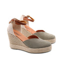 Espadrillas scamosciata con zeppa donna