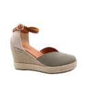 Espadrillas scamosciata con zeppa donna