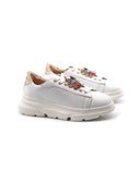 Sneaker gioiello in vera pelle da donna
