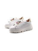 Sneaker gioiello in vera pelle da donna