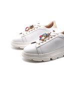 Sneaker gioiello in vera pelle da donna