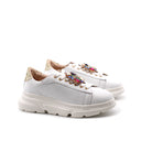 Sneaker gioiello in vera pelle da donna