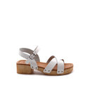 Sandalo da bimba in pelle con tacco