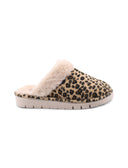 Ciabatta in tessuto animalier da donna