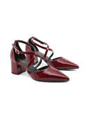 Décolleté bordeaux in vernice da donna