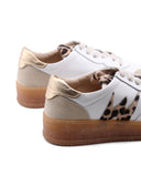 Sneaker animalier in pelle da donna