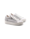 Sneaker in vera pelle con zip donna