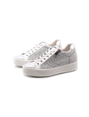 Sneaker in vera pelle con zip donna