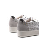 Sneaker in vera pelle con zip donna