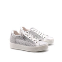 Sneaker in vera pelle con zip donna