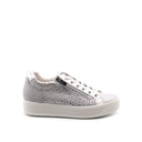 Sneaker in vera pelle con zip donna