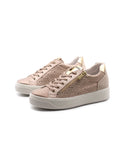 Sneaker in vera pelle con zip donna