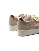 Sneaker in vera pelle con zip donna