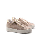 Sneaker in vera pelle con zip donna