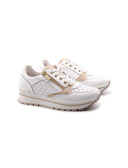 Sneaker platform in vera pelle con zip