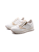 Sneaker platform in vera pelle con zip