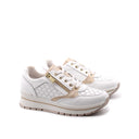 Sneaker platform in vera pelle con zip