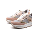 Sneaker platform da donna in vera pelle