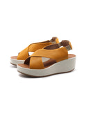 Sandalo zeppa made in Italy in pelle