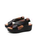 Sandalo zeppa made in Italy in pelle