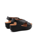 Sandalo zeppa made in Italy in pelle