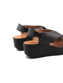 Sandalo zeppa made in Italy in pelle