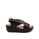 Sandalo zeppa made in Italy in pelle