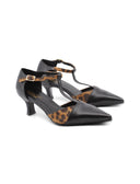 Kitten heel t-bar animalier da donna
